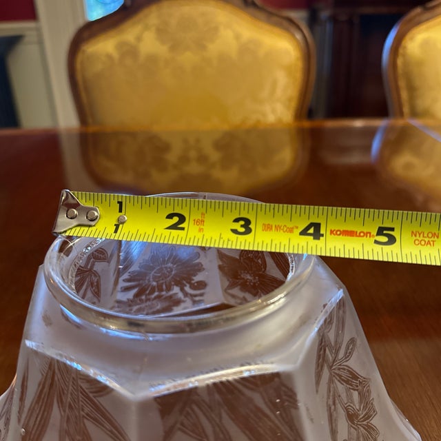 Glass Late 19th Century Victorian Etched Floral Gasolier Shades - a Pair For Sale - Image 7 of 7