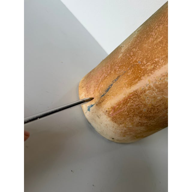 1980s Vintage Tony Evans Raku Studio Pottery Tall Vase For Sale - Image 11 of 12