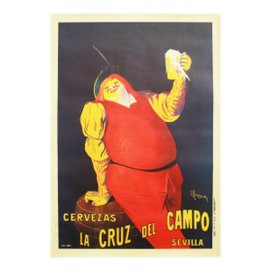 1906 French Art Deco Poster, La Cruz Del Campo Beers (1980's Re-Issue) Leonetto Cappiello