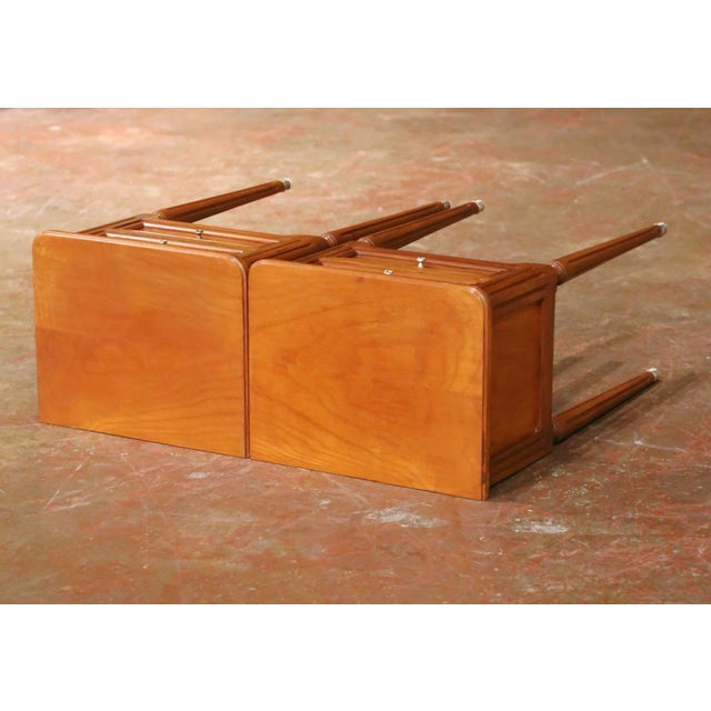 Pair of Late 20th Century French Louis XVI Walnut Bedside Tables With Drawers For Sale - Image 13 of 15