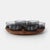 Wood Vintage Teak Lazy Susan with Glass Bowls, 1960s, Set of 8 For Sale - Image 7 of 7