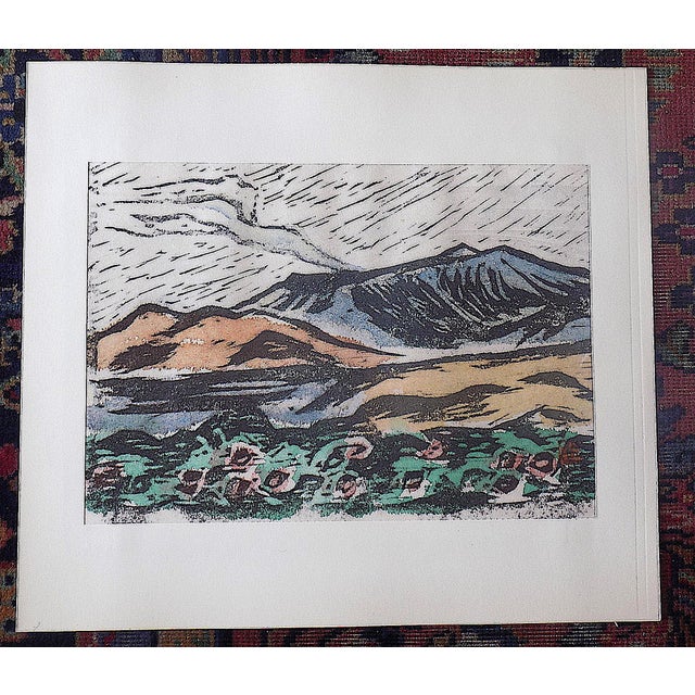 1960s Vintage Signed Folio Size Mid 20th C. Japanese View Lithographs - Set of 9 For Sale - Image 5 of 8