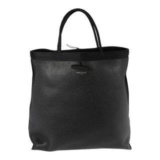 Black Grained Leather Passamaneria Patti Tote For Sale