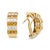 Haus of Brilliance 18K Yellow Gold 1 3/4 Cttw Invisible Set Princess Cut Diamond and 2.5mm Yellow Sapphire Huggie Hoop For Sale - Image 4 of 7