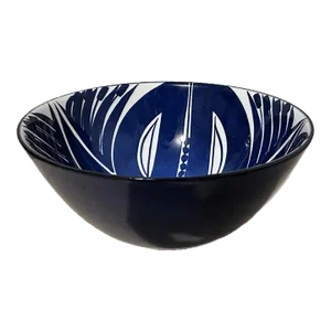 1960s Royal Copenhagen Cobalt Blue Bowl Aluminia Fajance Signed and Number by Inge-Lise Koefoed