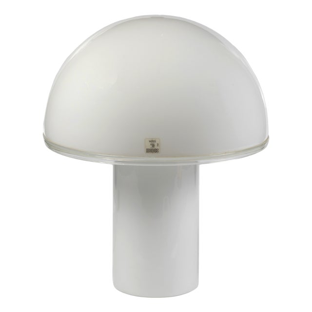 White Murano Glass Table Lamp from Vetri Murano, Italy For Sale