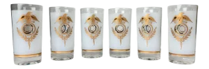 Vintage Federal Eagle Bar Glasses- Set of 6