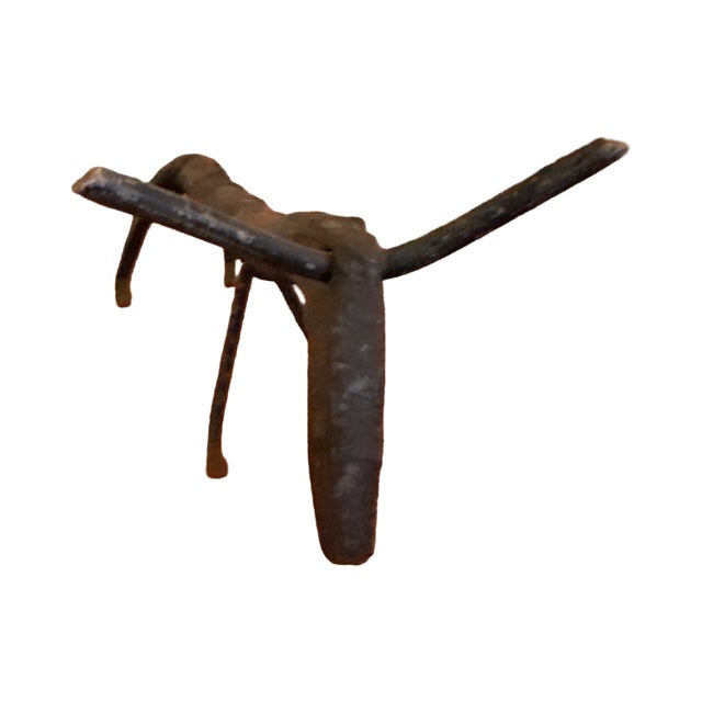 Late 20th Century Hand Forged Brutalist Iron Longhorn Bull Sculpture Folk Art Metal Figure For Sale - Image 4 of 11