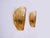 Elegant set of two mid-century wall lights made of heavy, thick, amber murano glass mounted on a brass frame. Gem from the...