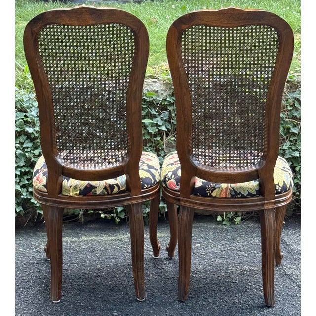 1930s Vintage Century Furniture Cane Back Dining Chairs - A Pair For Sale - Image 5 of 11