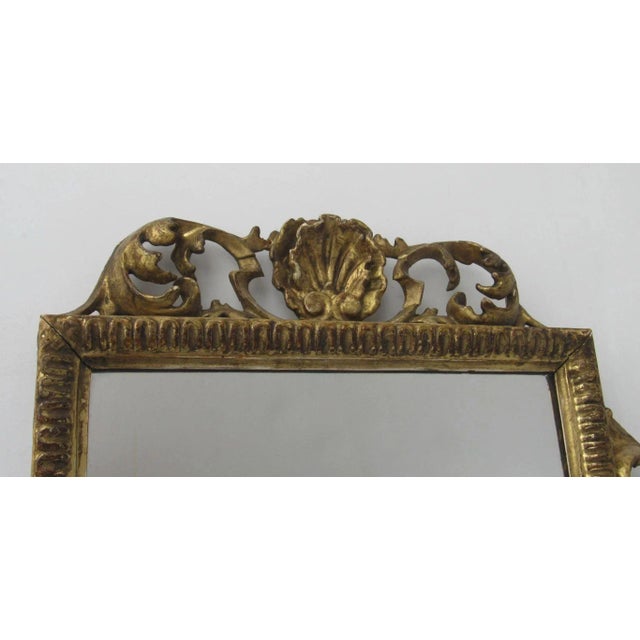 Late 19th Century 19th Century English Carved and Gilt Horizontal Rectangular Wall Mirror Shell Motif For Sale - Image 5 of 7