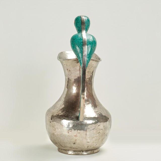 Vintage Silver Plate Pitcher With Parrot Handle For Sale In West Palm - Image 6 of 11