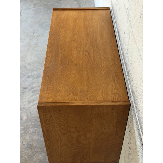 1960s Oak 3 Drawer Dresser Chest With Brass Pulls Mid-Century Modern 1960s For Sale - Image 5 of 11