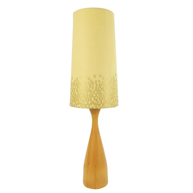 Mid-Century Scandinavian Table Lamp with Stylized Yellow-Gold Shade For Sale - Image 9 of 9