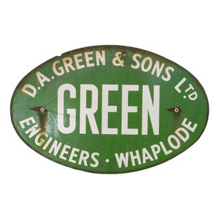 Antique Green Sign, 1900 For Sale
