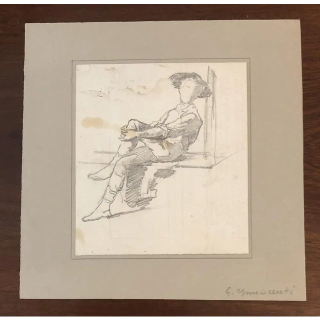Guglielmo Innocenti, Le poète, Crayon on Paper For Sale - Image 9 of 9
