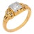 Vintage Princess Cut Diamond 18k Gold Platinum Engagement Ring, Size 6 For Sale