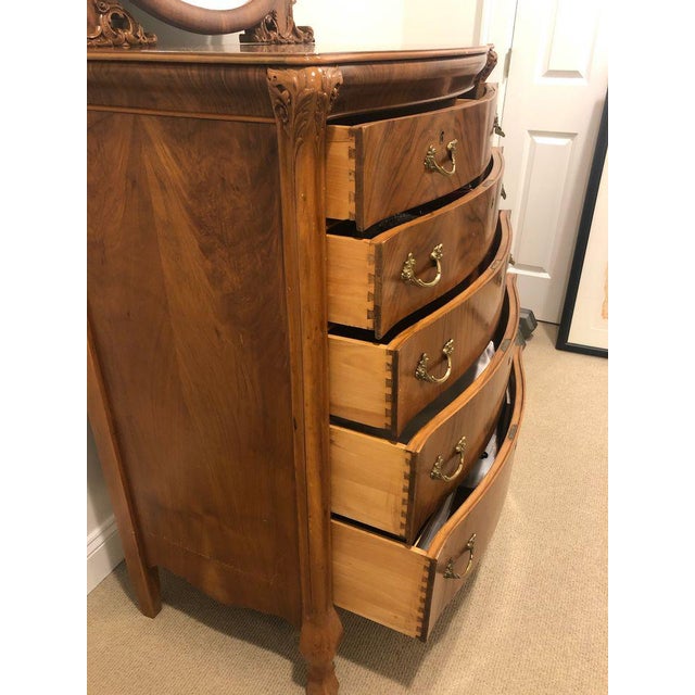 1920s Antique Walnut Tall Dresser With Mirror Chairish