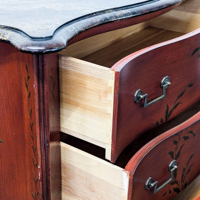 Wood 1990s Drexel Heritage Hand-Painted 3-Drawer Vintage Dresser For Sale - Image 7 of 11