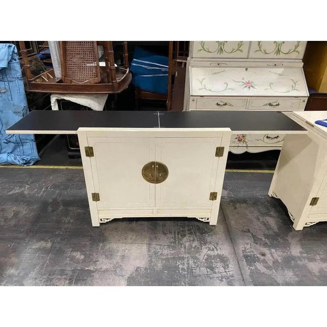 Paint White of Mebane Lacquered Asian Chinoiserie Style Sideboard For Sale - Image 7 of 10