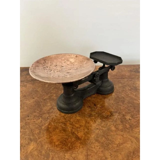 Edwardian Iron and Copper Scales & Original Iron Weights, 1900s, Set of 5 For Sale - Image 6 of 7