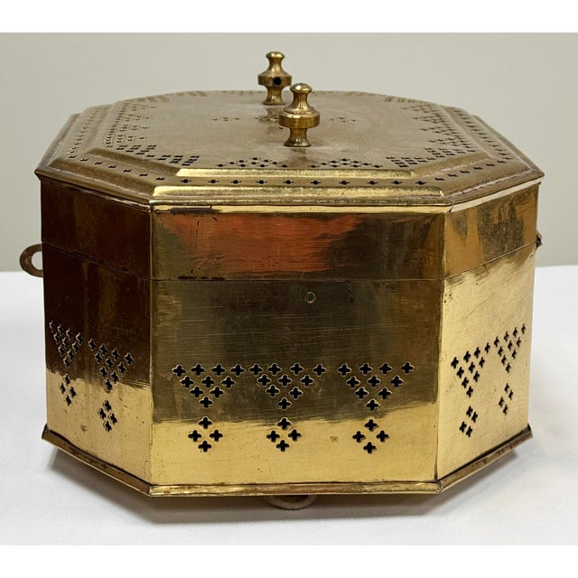 Metal Vintage Extra Large Brass Cricket Box* For Sale - Image 7 of 9