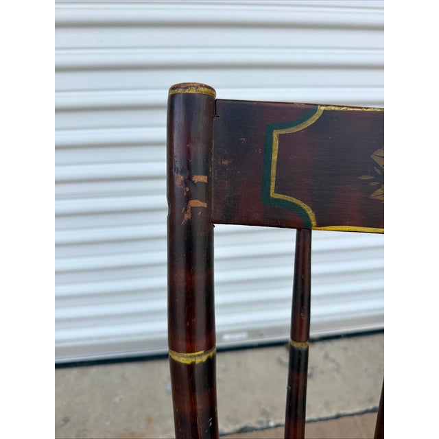 Antique Paint Decorated Pennsylvania Kitchen Windsor Side Chair, Circa 1850's For Sale - Image 6 of 18