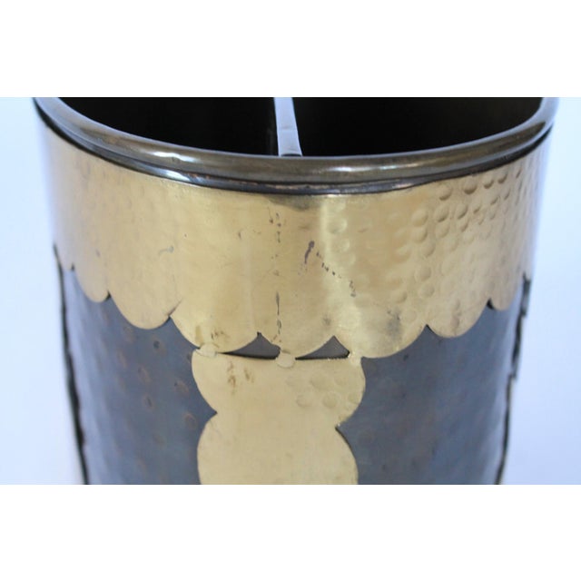 Vintage Hammered Brass Magazine Holder For Sale - Image 9 of 11