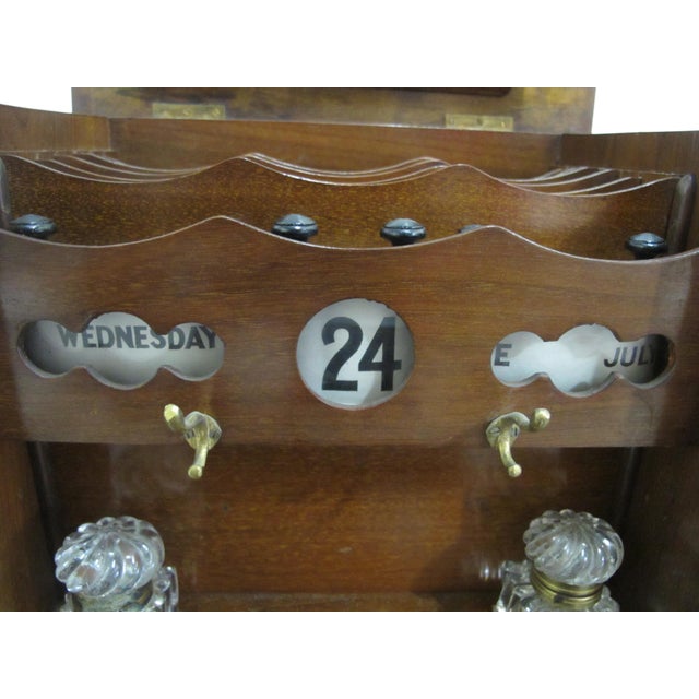 Victorian Wood Travel Secretary Desk File Box With Glass Inkwells & Calendar For Sale In Portland, OR - Image 6 of 12