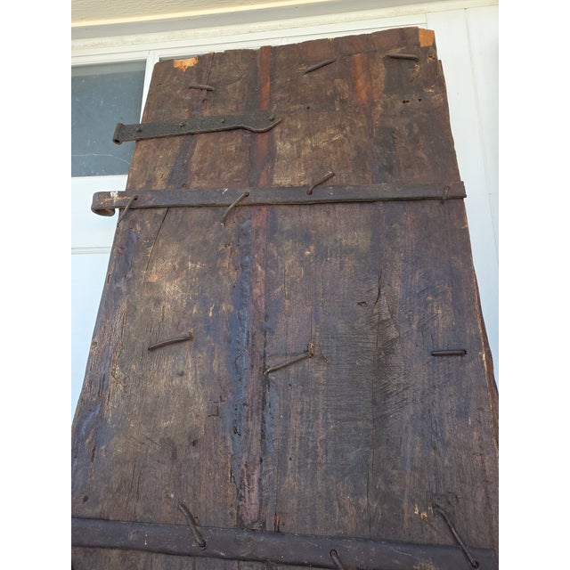 Rustic Antique Doors With Hand Forged Iron Elements For Sale In San Antonio - Image 6 of 17
