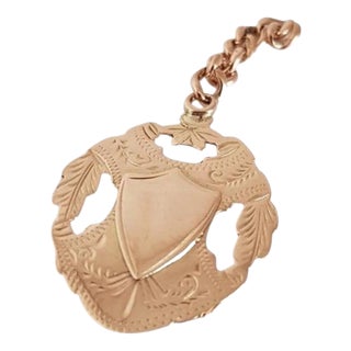 Antique Gold Fob & Albert Chain from William Adams LTD, Birmingham, 1917 For Sale