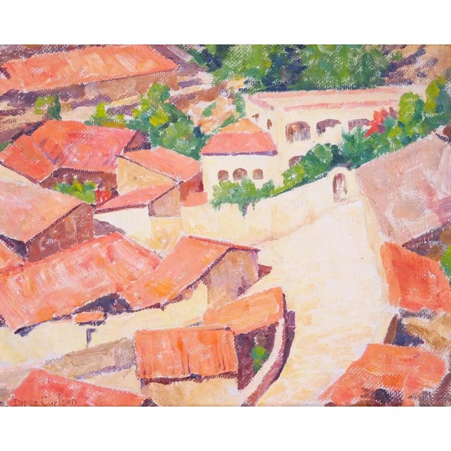 Mid 20th century gilt wood framed oil on board hanging decorative painting. The painting is in great condition. Minor wear...