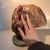 Rare animal sculpture (large version) in polychrome glazed ceramic representing a turkey displaying its tail feathers,...