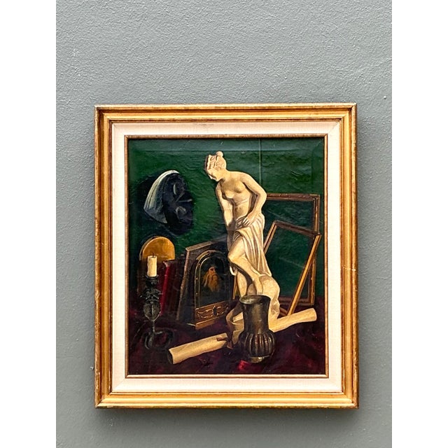 Mid-Century Modern Vintage Original Still Life Oil on Canvas For Sale - Image 3 of 7