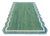 Handmade Cotton Vegetable Dyed Scalloped Edge Rug Forest Green With Cream and Teal Blue Border - 6x9 For Sale