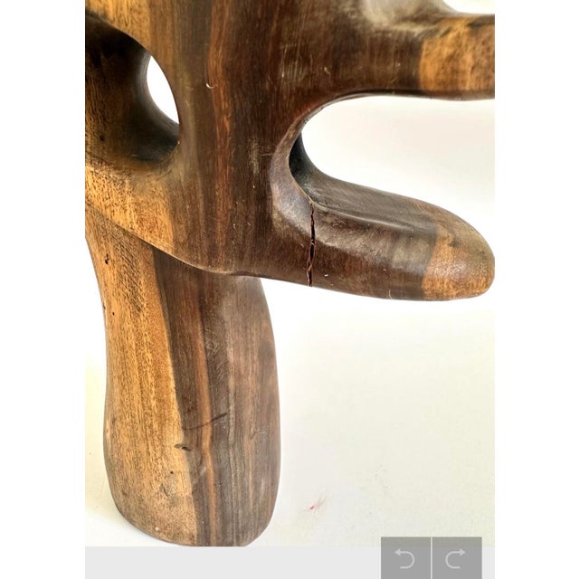 Vintage Abstract Modern Wooden Head Bust Sculpture For Sale - Image 10 of 12