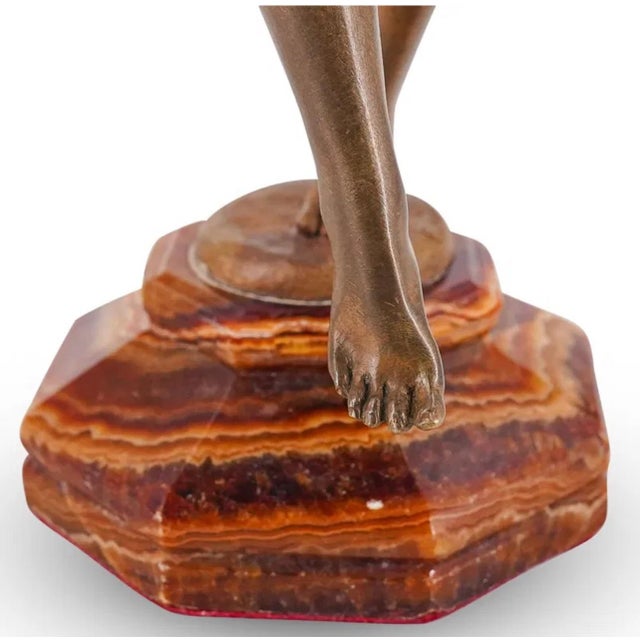 Late 19th Century Pair of Eugene E. Piron Bronze Flautist & Triangle Players For Sale - Image 10 of 12