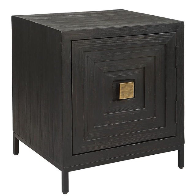 Contemporary Black Geometric Cabinet For Sale - Image 3 of 9