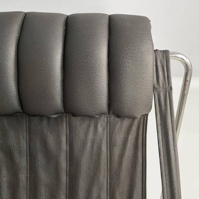 1970s Space Age Italian Leather Armchair by Costantino Corsini and Giorgio Wiskemann for Cinova, 1970s For Sale - Image 5 of 14