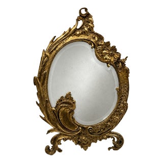 19th Century Napoleon III Gilt Bronze Vanity Mirror For Sale