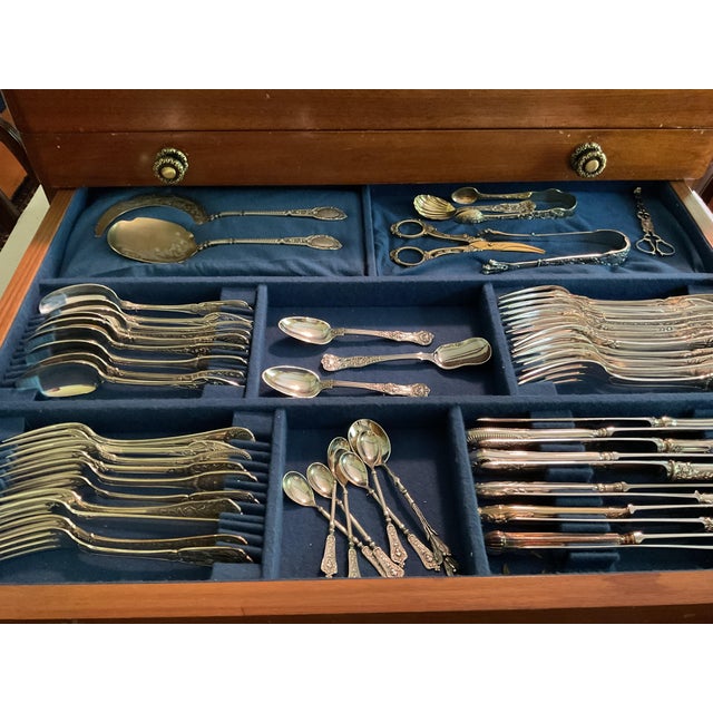 1990s Vintage The Most Sophisticated Flatware 24 Different Place-Setting 210 Pieces Set, Ever Assembled For Sale - Image 5 of 18