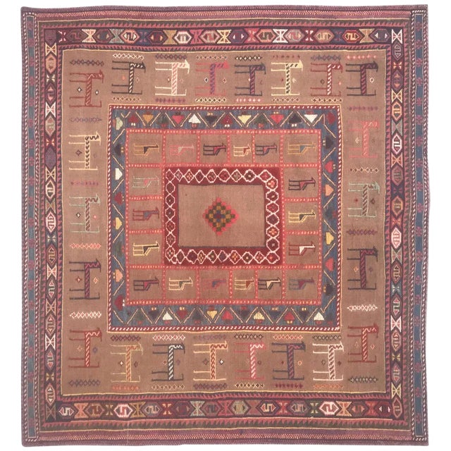 Vintage Soumak Shahsavand Kilim For Sale