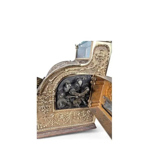 Antique Gilded Bronze Cash Register with Relief Carving, 1930 For Sale - Image 18 of 18