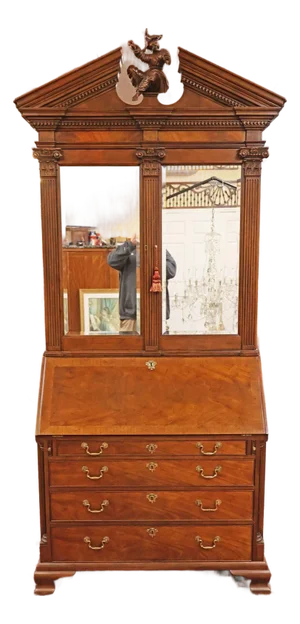 1990 Baker Furniture Stately Homes Mahogany Georgian Style Drop Secretary Desk