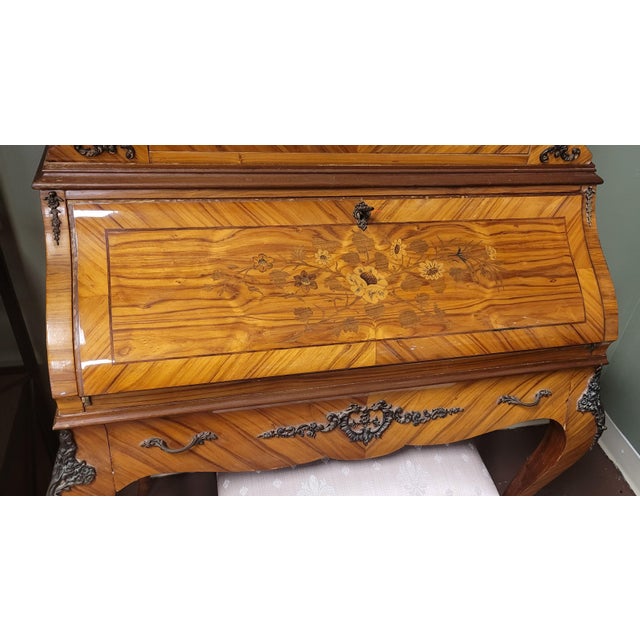 Fine Vintage Inlaid French Secretary Desk For Sale - Image 12 of 15
