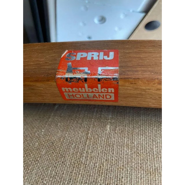 Brown Brutalist Dining Chairs in Oak and Leather by Bram Sprij, Set of 4 For Sale - Image 8 of 9