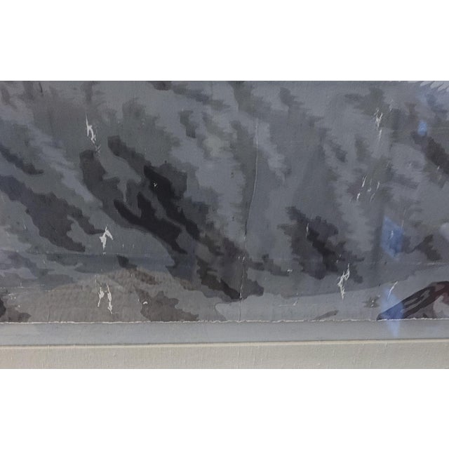 Early 18th Century Hand Painted Wallpaper Archival Frame For Sale - Image 10 of 12