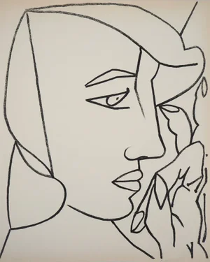 Françoise Gilot, Woman in Profile, 1951, Original Lithograph