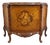 Vintage Antique Banded Walnut French Louis XV Rococo Style 42" Carved Console W. Pastoral Inlay For Sale