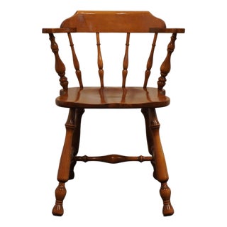 Ethan Allen Solid Hard Rock Maple Colonial Early American Comb Back Dining Chair 10-6001 For Sale